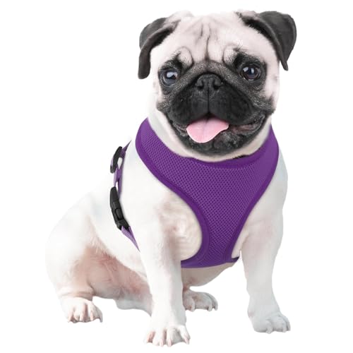 MoNiBloom Dog Harness for Medium Sized Dog, Soft Puppy Padded Vest for Walking, Running, Training - Purple, L - color: Purple, size: L