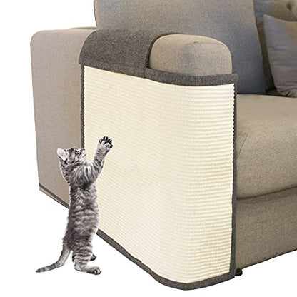 Cat Scratch Sofa Protector,Cat Scratching Couch Protector with 19.7''L*23.6''W Natural Sisal Cat Scratcher Mat for Protecting Couch Sofa Chair (Dark Grey/Right Hand) - color: Dark Grey