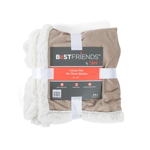 Best Friends by Sheri Premium Self-Warming Ilan Microfiber Faux Fur Pet Throw Blanket 40x50 in Wheat - color: Wheat