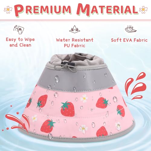 Cat Cone Collar Soft to Stop Licking, Adjustable, Foldable Lightweight Kitten Cones After Surgery Recovery for Cats & Kittens, Cat Cone Alternative, Easy Eating (Pink, S) - color: Pink, size: S