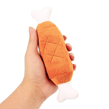 Dog Squeaky Toys, Dog Toys, Dog Chewing Toy for Aggressive Chewer Pet Plush Drumstick Toy Puppy Soft Teething Toy Dogs Cute Squeak Toy Pet Supplies