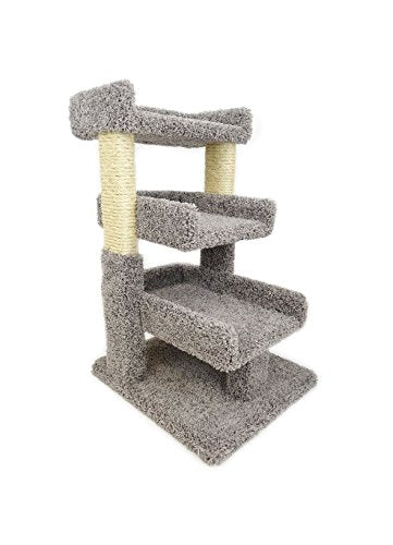 New Cat Condos 110029-Brown-Parent Premier Triple Cat Perch, Gray - color: Gray