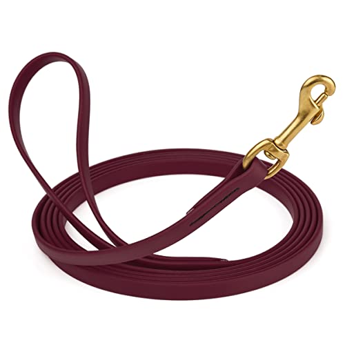 Viper K9 Biothane Working Dog Leash Waterproof Lead for Tracking Training Schutzhund Dog Sport & Search - Odor-Proof Long Line with Solid Brass Snap for Puppy Medium Large 1/2" x 10ft Merlot Burgundy - color: Merlot Burgundy, size: 1/2" x 10ft