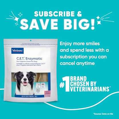 Virbac C.E.T.® Enzymatic Oral Hygiene Chews for Dogs,Medium-Plaque&Tartar Control-Single Layer Beefhide with Exclusive Dual-Enzyme System&Tasty Chicken Flavor-Easy to Give 12.8 Ounce (Pack of 12) - size: 12.8 Ounce (Pack of 12)