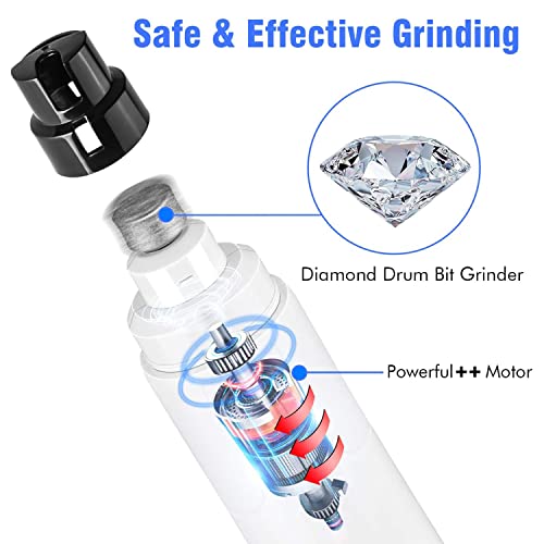 Casfuy Dog Nail Grinder with LED Light - Upgraded 2-Speed Electric Pet Nail Trimmer Powerful Painless Paws Grooming & Smoothing for Small Medium Large Dogs & Cats (White) - color: White