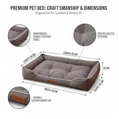 Pet Bed & Dog Beds: Waterproof Dog Bed for Small/Med/Large Dogs/Cats Premium Oxford Cloth, All-Season, Bite-Resistant, Shape-Retaining, Thick PP Cotton, Quick Rebound, Urine-Proof (Medium) - size: Medium