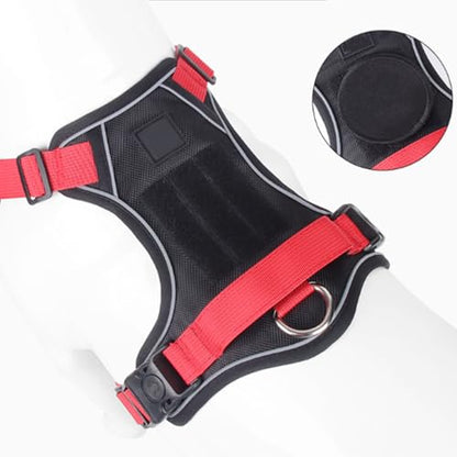 FEESHOW No Pull Escape Proof Dog Harness with Soft Padded Handle Breathable Reflective Vest for Medium Large Dogs Walking Black X-Large - color: Black, size: X-Large
