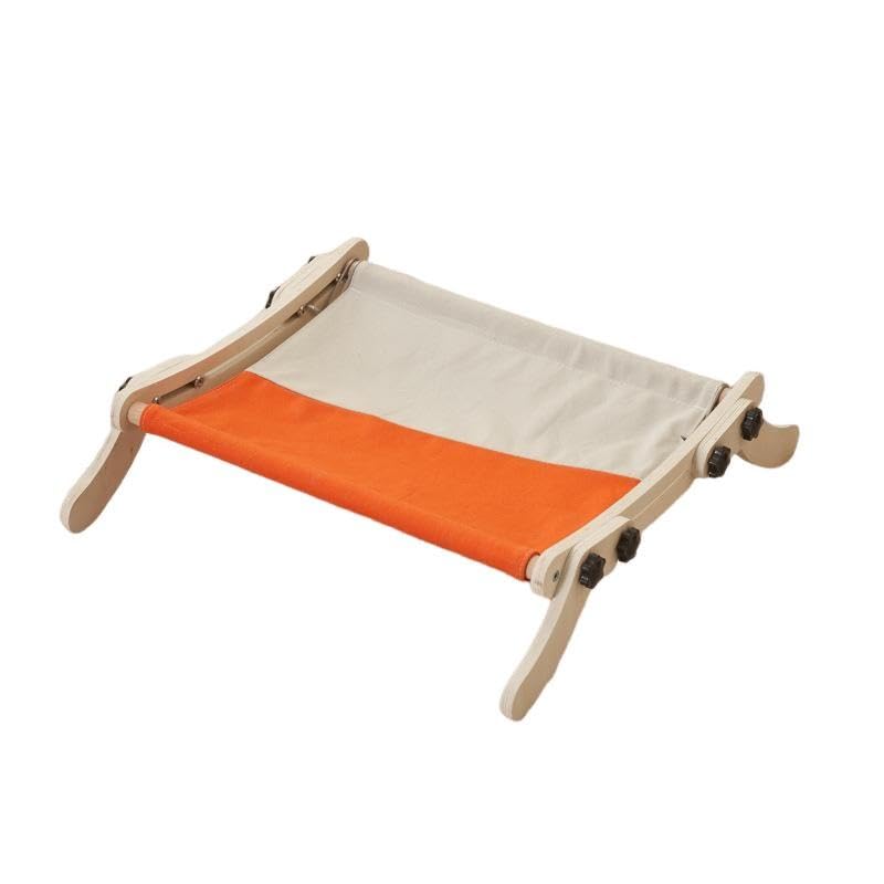 Cat Window Perch, No Screws Easy to Adjust & Assemble, Adjust Wooden Seat for Kitten Bedside Windowsill, Wooden Cats Furniture - color: Gray orange