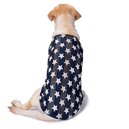 HDKUW Pet Clothes,Dog Summer T-Shirt Cool Breathable Sunscreen Dog Vest Clothes Outfit Costume for Medium Large Dogs Blue Star XL - color: Blue Star, size: XL