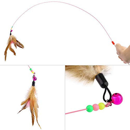 Feline Ruff Premium 3 Way Cat Tunnel. Extra Large 12 Inch Diameter and Extra Long. A Big Collapsible Play Toy. Wide Pet Tunnel Tube for Other Pets Too! (3 Way Two Pack + Teaser Wand!) - color: 3 Way Two Pack + Teaser Wand!