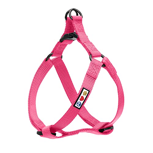 Pawtitas Solid Step-in Dog Harness – Adjustable No-Pull Vest for Puppies to Seniors, Safe & Comfortable XS Pink - color: Pink Solid, size: X-Small (Pack of 1)