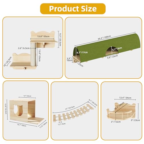 Cat Shelves for Wall, 18-in-1 Solid Wood Wall Mounted Cat Wall Shelves with Tunnel, Scratching Post, Steps & Bridge Ladder, Multi-Level Cat Climbing System, Space Saving, Floating Cat Shelves - color: Burlywood, size: 18-in-1