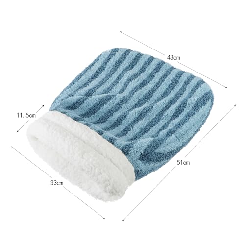 Cat Sleeping Bag Tunnel 360° Wrap Pet House Bed Warm Winter Sleeping Cuddler Cushion Hideaway Cave Plush Portable Soft Washable Room for Small Kitten Puppy Animals - color: Blue