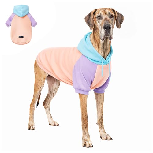 Tuff Pupper Dog Hoodie | Premium Quality Insulated Fabric | Ultra Soft Interior for Superior Comfort | Elastic Cuffs & Drawstring for Warmth | Stretch Fit Suitable for All Breeds (Pastel, 3XL) - color: Bubblegum Pop, size: 115-150 lbs (XXX-Large