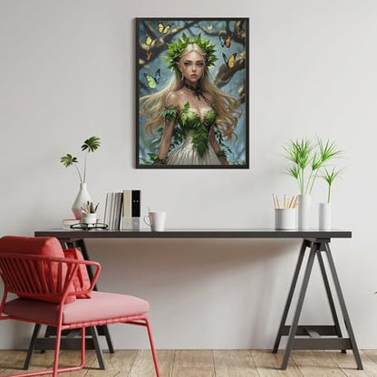 Green Elf Girl 1000-Piece Wooden Jigsaw Puzzle, Scenic Elf Artwork, Creative Brain-Training, Cozy Indoor Fun - color: #8