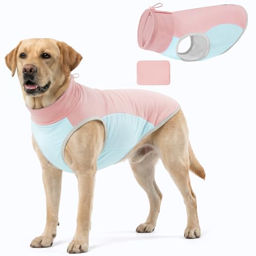 KYEESE Dog Cooling Vest, Breathable Dog T Shirt for Medium Large Dogs Girl, Soft Sun Protection Reflective Tank Top with Cooling Insert Pad, Lightweight Sleeveless Summer Dogs Clothes, Pink, 2XL - color: Pink, size: XX-Large (32-55lbs)