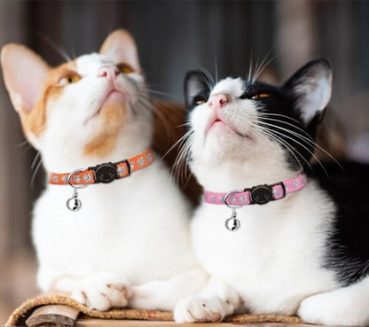 16 PCS Breakaway Cat Collars with Bells Reflective Cat Collar Safety Nylon Kitten Collars Cat Collars for Girl Boy Cats(6"-9") - size: Kittens(6" - 9")