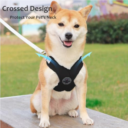 Dog Harness Pet X Frame No Pull Step-in Harnesses with Leash Set, Adjustable Reflective Choke Free Puppy with Padded Vest for Small, Medium Dogs and Cats Walking Training - color: Black, size: Small