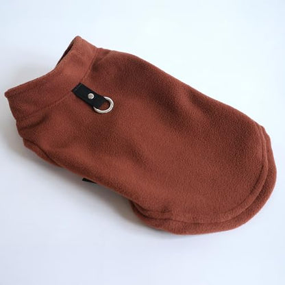 JACKO & CO - Fleece Vest Dog Sweater with Leash Ring - Soft, Warm & Lightweight Pullover Coat for Small & Medium Dogs, Puppies & Cats - Cozy Fall/Winter/Spring Pet Jacket (Chocolate Brown, XS (2-4lbs) - color: Chocolate Brown, size: XS (2-4lbs)