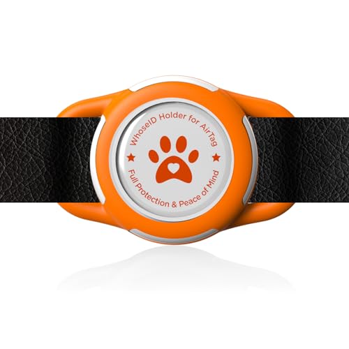 Airtag Dog Collar Holder, Durable & Lightweight Airtag Case, Slide-on Waterproof Protective Air Tag Holder for Dog Collar - for Dogs and Cats (Orange, Small) - color: Orange, size: Small