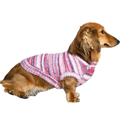 Blueberry Pet Dog Christmas Sweater - Award-Winning Cozy Knit Dog Clothes | Large Warm Dog Sweater, 22" Back, Gradient Dip Dye | Stylish Puppy Warmer, Machine Washable Holiday Wear - color: Raspberry Blend, size: 22 inch (Pack of 1)