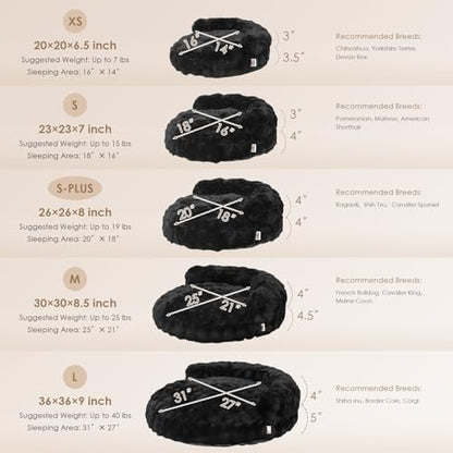 EHEYCIGA Dog Bed Medium Size Dog, Fluffy Small Dog Couch with Removable Washable Cover, Bolster Pet Sofa, Waterproof and Non-Slip, 30" x 30"x 8.5", Black - color: Black, size: 30"L x 30"W x 8.5"Th