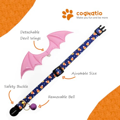 2 Pack Breakaway cat Collars with Bell,Safety Quick Release Pendant Cute Kitten Collar,Adjustable 20-30cm (Candy, 20-30cm) - color: Candy