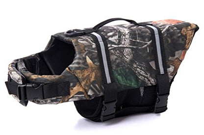 Dog Life Jacket Quick Release Easy-Fit Adjustable Pet Saver Life Jacket Dog Life Preserver - color: flag camo, size: l