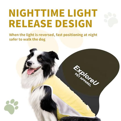 Dog Shirt, Cooling Vest Lightweight Breathable, Dog T-Shirts All-Season Sun Protection Quick Dry Soft Stretchy Reflective Tank Top - Small Medium Large Dogs (Melon Green+Soft Yellow, Medium) - color: Melon Green+Soft Yellow, size: Medium (24-35lbs)
