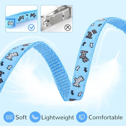 XXS Dog Collar Teacup Dog Collar, Printed Dog Collars, Mini Printed Dog Collars, Teacup Dogs Collars for Small Dogs Cats, Red, 3/8 inch Width - color: Red