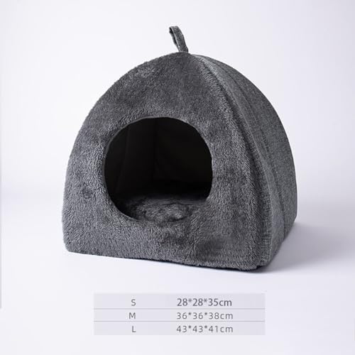 Eforcase Cat Cave Bed for Indoor Cats - Foldable House Tent With Removable Cushion Pad - Soft Enclosed Covered Pet Bed for Kittens - size: Small