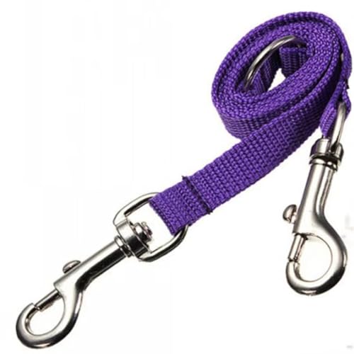 Outdoor Walking Two Dogs Leash Coupler Double Twin Lead Walking Leashes Dog Harness Dog Accessories Supplies (Purple,2.0 * 50cm) - color: Purple, size: 2.0*50cm