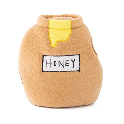 ZippyPaws Burrow- Interactive Dog & Puppy Toys for Boredom, Stimulating Pet Products to Keep Them Busy, Hide & Seek Plush Puzzles, Squeaky Toy for Enrichment, for Small & Medium Dogs- Honey Pot - style: Honey Pot