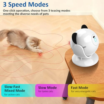 Sofolor Laser Cat Toys for Indoor Cats, Automatic Cat Laser Toy with Random Trajectory, Suction Cup Design, Run Quiet, USB Rechargeable