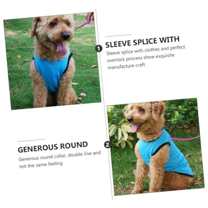 Pet Dog Vest Sleeveless Breathable Mesh Cooling Shirt Blue M for Puppies and Small Dogs Summer Pet Clothes