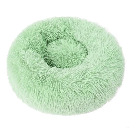 otoez Kitten & Puppy Extra Small XS Round Dog & Cat Anti Anxiety Plush Pet Calming Donut Bed with Non-Slip Waterproof Bottom, Washable (15.7", Green) - color: Green, size: 15.7"