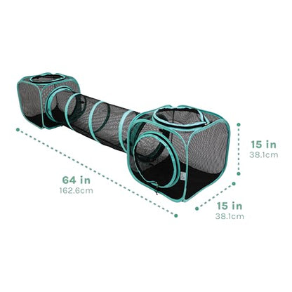 Kitty City Outdoor Catio Furniture and Play Kits for Cats, Two Way Tunnel - color: E) 2-Way Tunnel/Tent Combo