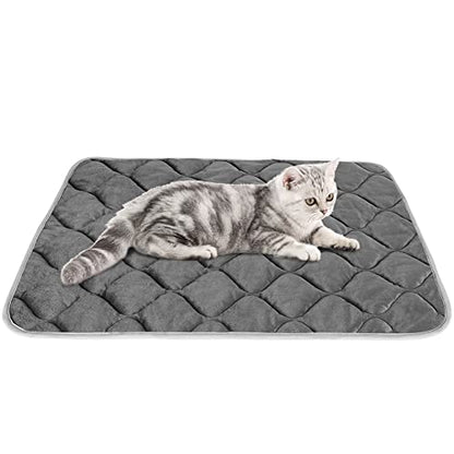 Self-Warming Cat Bed and Heating Mat - Thermal Pet Bed for Dogs and Cats - Crate Pad - color: Grey, size: 27.6"L x 18.8"W x 0.5"Th