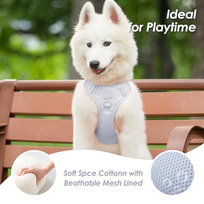 No Pull Dog Harness, Puppy Vest with Front Clip for Small Medium Large Sized Dog(Light Blue,S) - color: Light Blue, size: S(Neck:15.7-22.0", Chest:17.3-24.8")