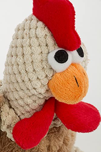 goDog Checkers Skinny Rooster Squeaky Plush Dog Toy, Chew Guard Technology - Brown, Small - color: Checkers - Skinny Rooster (Brown), size: Small
