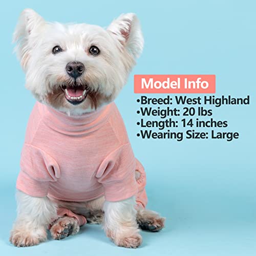 KYEESE Dog Coats Turtleneck Stretchy Pet Pjs Dog Sweater Super Soft Warm Material Dogs Pajamas with Bowtie Dog Onesie for Small Dogs Cold Weather Coat, Pink,L - color: 07# Pink, size: Large (15-22lbs)