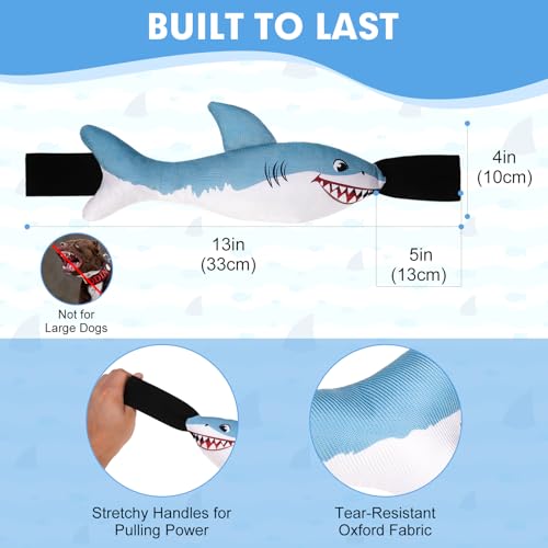 BINGPET Interactive Dog Toys for Small Dogs, Squeaky Dog Chew Toys to Keep Them Busy, Tug of War Puppy Training Toys for Chewers, Small & Medium Dogs, Fetch Lovers, Durable Puppy Necessities, Shark