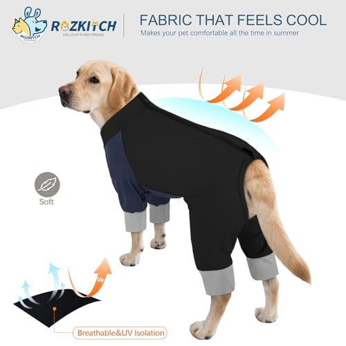 Dog Sun Cooling Shirt with Long Sleeves, UV Resistant & Cooling Shirt for Hot Weather, BlueBlack, 4XL - color: BlueBlack, size: 4XL