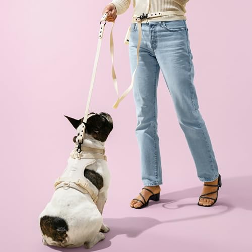HNS1003L Arlo Large Adjustable Soft Padded No Pull Pet Harness with 3 Buckles and 3 Leash Clips, Bailey - color: Almond, size: Large (Chest: 24 - 37")