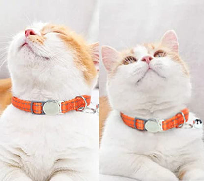 Reflective Cat Collar with Bell, Soft Nylon Break Away Kitten Collar with Bells, Breakaway Dog Collars for XXS Xs Small Tiny Little Girl Pet Dogs, Neck 7-11 Inch Hot Pink - color: Hot Pink