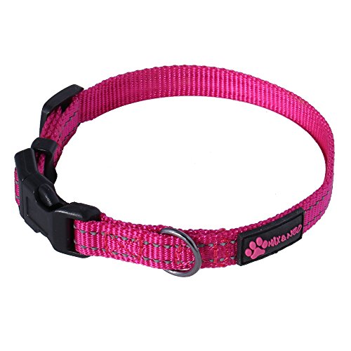 Max and Neo™ NEO Nylon Buckle Reflective Dog Collar - We Donate a Collar to a Dog Rescue for Every Collar Sold (X-Small, Pink) - color: Pink, size: Extra Small