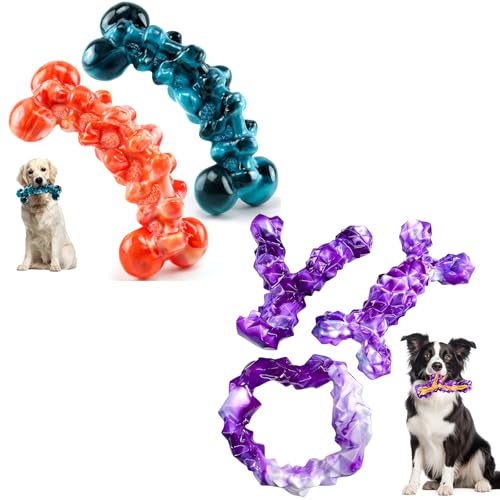WOWBALA Tough Dog Chew Toys for Aggressive Chewers - Bacon Flavored, Suitable for Small Medium Large Dogs