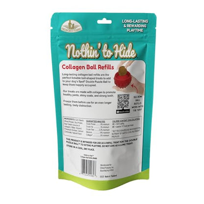 Fieldcrest Farms Nothin’ to Hide Collagen Ball Refills – 7 Pack Lickable Dog Treats for Seek-A-Treat Double Puzzle Ball, Low-Calorie, Freeze for Extended Play