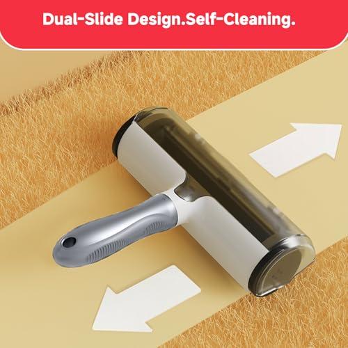 NVNAN Pet Hair Remover & Pet Grooming Gloves Set - Deshedding Brush for Cats/Dogs, Reusable Lint Roller Brush for Cats,Dogs - Furniture, Car, Couch, Clothes and Bedding - color: Hair removal roller + gloves