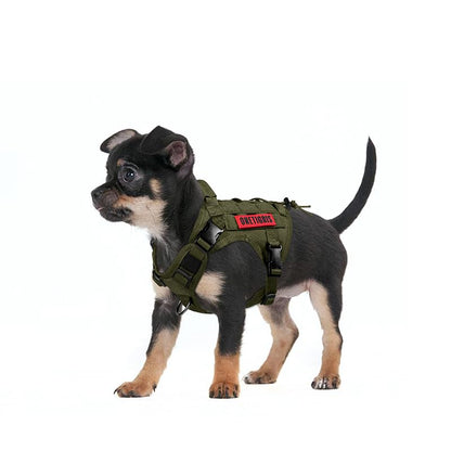 OneTigris Tactical Dog Harness Vest,No-Pull Service Dog Vest with Hook & Loop Panels,Adjustable Dog Vest Harness for Walking Hiking Training(Ranger Green,XS) - color: Green, size: XS